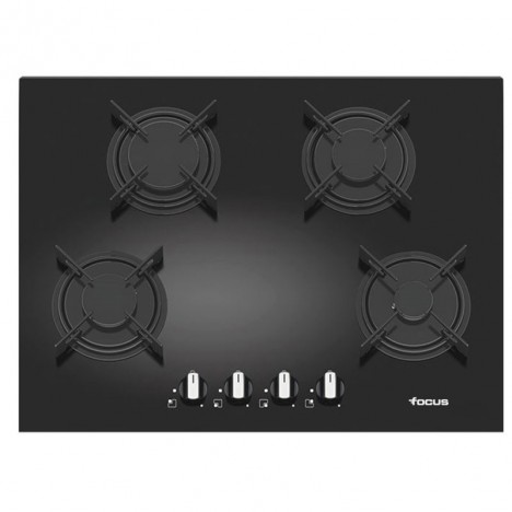 Plaque de Cuisson Vitro Crystal FOCUS 4 Feux 70 cm Noir (F410B)