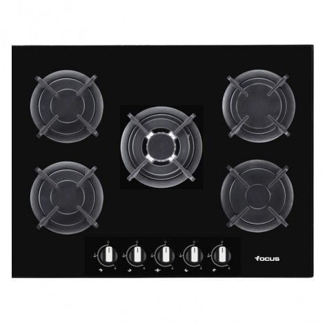 Plaque de Cuisson FOCUS 5 Feux 70 cm Noir (F417B)