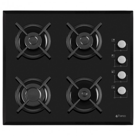 Plaque De Cuisson Vitro FRANCO 4 Feux 60 cm Noir (60344-BF)