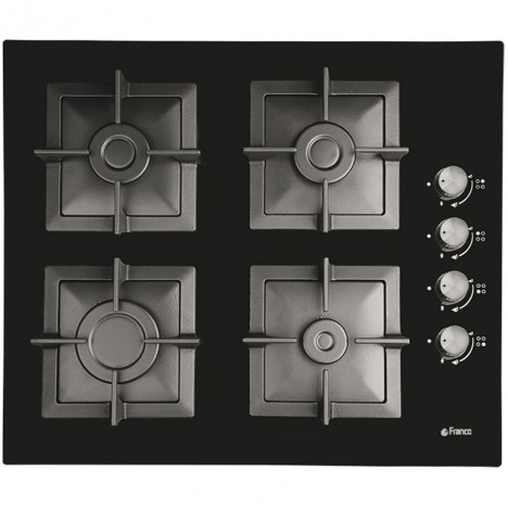 Plaque De Cuisson Vitro FRANCO 4 Feux 60 cm Noir (60345-BF)