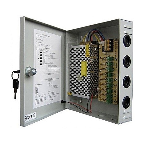 Coffret d'alimentation Power Supply pour caméra de surveillance 12V / 10A