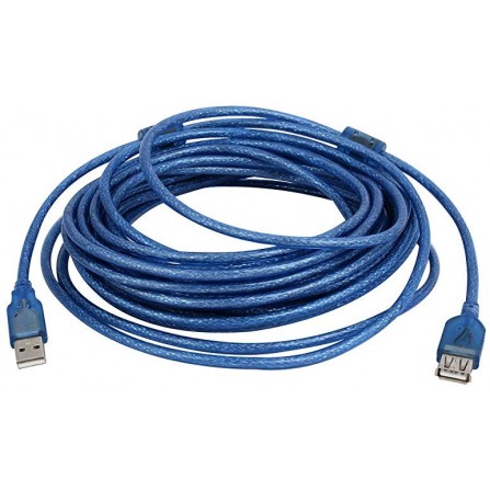 Rallonge USB 2.0 10M BLeu Transparent