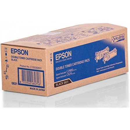 Double Toner Original EPSON C13S050631 pour AL-C2900N/CX29NF series - Noir