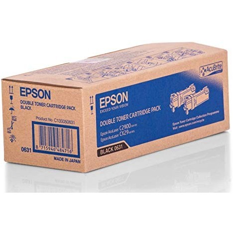Double Toner Original EPSON C13S050631 pour AL-C2900N/CX29NF series - Noir