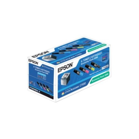 Pack économique Original EPSON C13S050268 pour AL-C1100 - Noir et Couleurs
