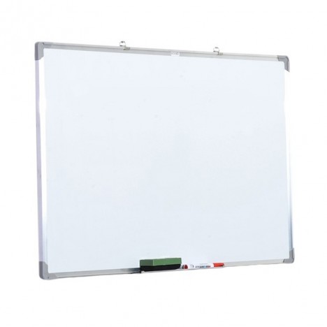 Tableau blanc magnétique, avec cadre en aluminium et plateau de