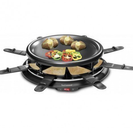 Raclette / grill + crêpière Techwood 8 personnes 900 Watt - Noir (TRA-88)