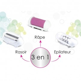 Épilateur, Rasoir et Râpe Techwood 3en1 - Blanc ( TREP-351 )