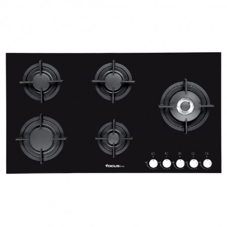 Plaque de Cuisson FOCUS Vitro 5 Feux 90 cm Noir (F.8179B)