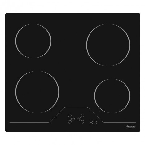 Plaque de Cuisson FOCUS Vitro céramique 4 Feux électriques 60 cm Noir (F.816X)