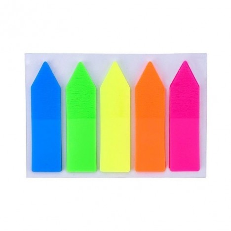 Stick Note Fléche 5 Couleurs PP Fluo