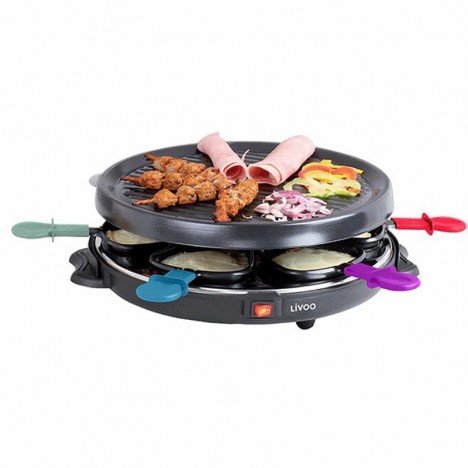 Appareil a Raclette 6 personnes Livoo 800 Watt - Noir (DOC207)