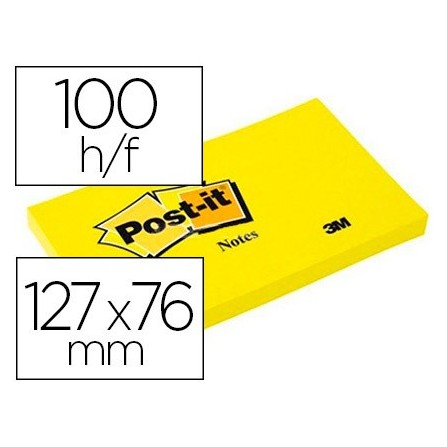 Stick Note 76/127 Fluo Jaune 100 F