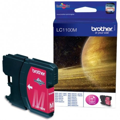 Cartouche Jet d'encre Originale Brother LC1100M pour Brother DCP385C , 6890CW - Magenta (325 Pages)