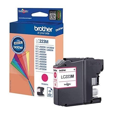 Cartouche Jet d'encre Originale Brother LC223M pour Brother MFC-J480DW , MFC-J5720DW - Magenta (550 Pages)