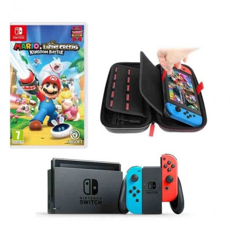 Console de Jeux NINTENDO SWITCH + PAIRE JOY-CON ROUGE ET BLEU