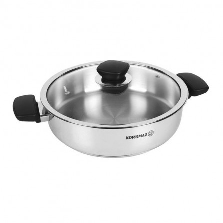 Shalow pan kappa Korkmaz 24x6.5 cm / 2,8 L - Inox (A1690-1)