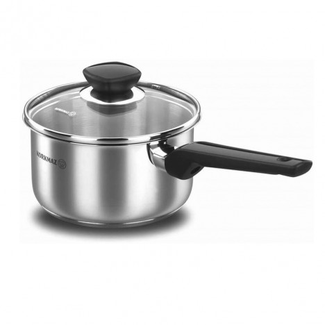 Casserole KORKMAZ kappa avec Couvercle - 16x9 cm - 1,8L - Inox (A1696-1)