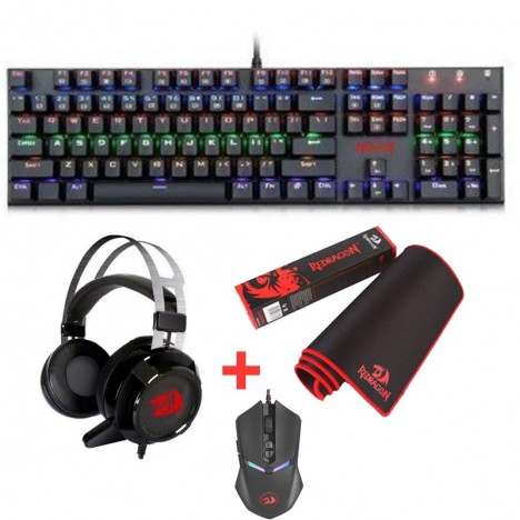 Pack Clavier + Souris + Tapis + Casque Gaming Redragon - Spacenet