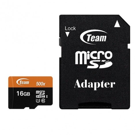 Carte Mémoire TEAMGROUP 16 Go Micro SDHC Class 10 avec Adaptateur