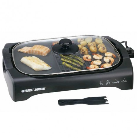 Barbecue Avec Couvercle BLACK+DECKER 2200 Watt - Noir (LGM70 )