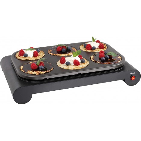 Set 3 en 1 Mini, Crêpière Wok LIVOO 1000 Watt- Noir (DOM200)