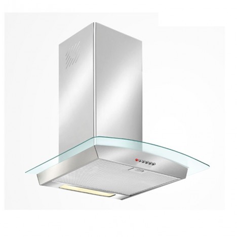 Hotte cheminée SEG 90cm - Inox & curved glass ( LD22ECO/90)