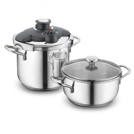 Set Korkmaz ALİA Pressure Cooker Cocotte + Casserole - Inox (A171) 2