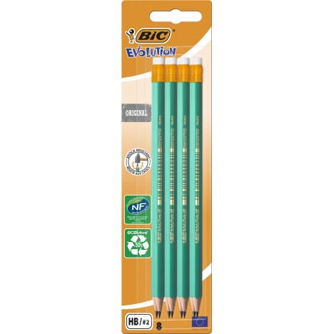 Crayons graphite BIC evolution HB avec gomme