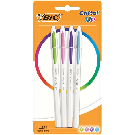 4 Stylos à bille Cristal Up - Couleurs mode assorties BIC ( 949870)