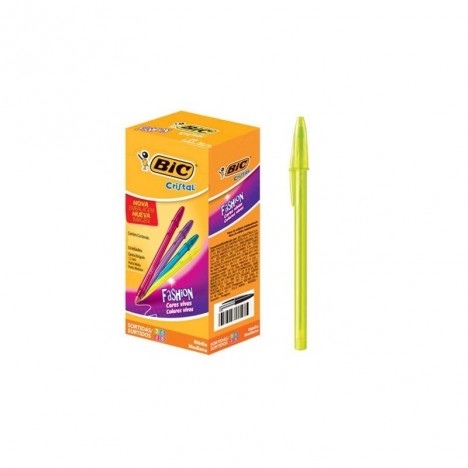 Paquets de 12 Stylos bille BIC cristal Fashion - Vert Citron (951797)