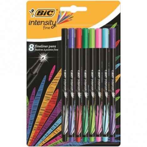 Paquet de 8 Stylos Feutres Pointe Fine BIC Intensity (0,8 mm) - Couleurs  Fantaisie Assorties (942075) prix en Tunisie