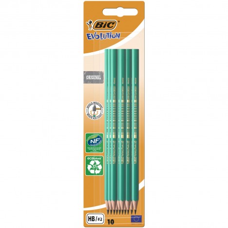 Crayons à papier ECOlutions EVOLUTION 650 - Pack de 10 - HB- BIC (8902742)