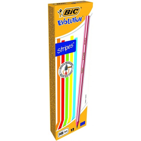 Paquet de 12 lames de gravure BIC Evolution Stripes ( 918487)