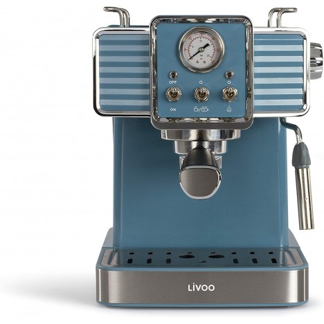 Machine à Café Expresso 15 Bars 1350W LIVOO - Bleu (DOD174 )
