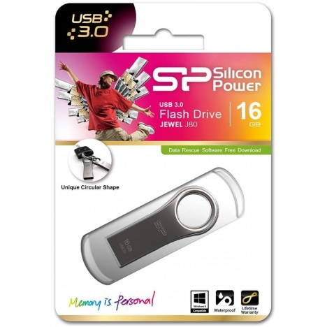 Clé USB 3.0 Silicon Power 16 Go Jewel J80 - Silver (SP016GBUF3J80V1T)