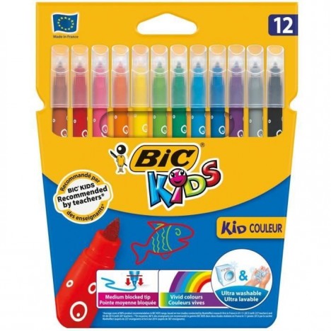 paquet 12 Feutres de Coloriage BIC Kids Kid Couleur (9202932)