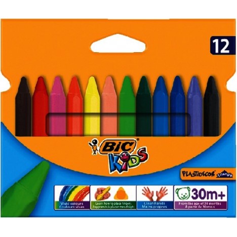 paquet de 12 Crayons De Cire BIC Plastidecor Triangle (8297732)