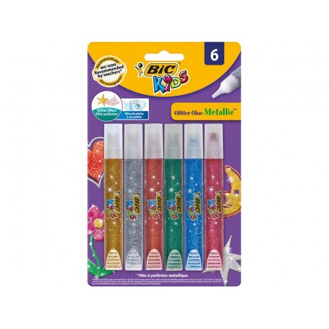 Glitter Glue Metallic BIC 6 couleurs (893269)