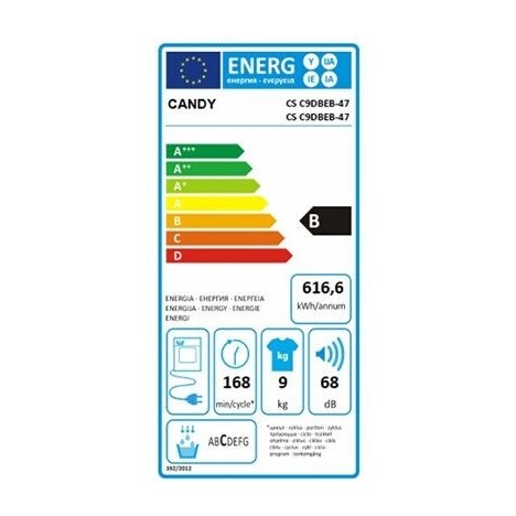 Sèche linge frontale CANDY 9Kg - Noir (CS C9DBEB-47)