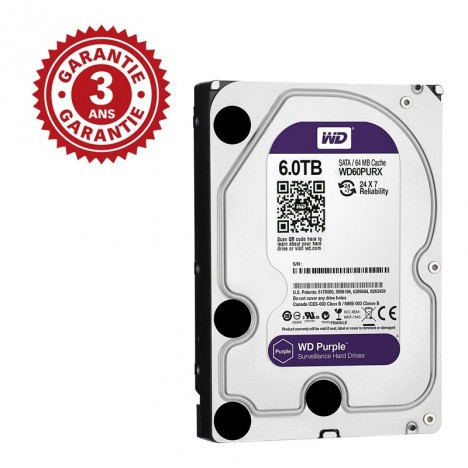 Disque Dur Interne 3.5" Western Digital Purple 4 To