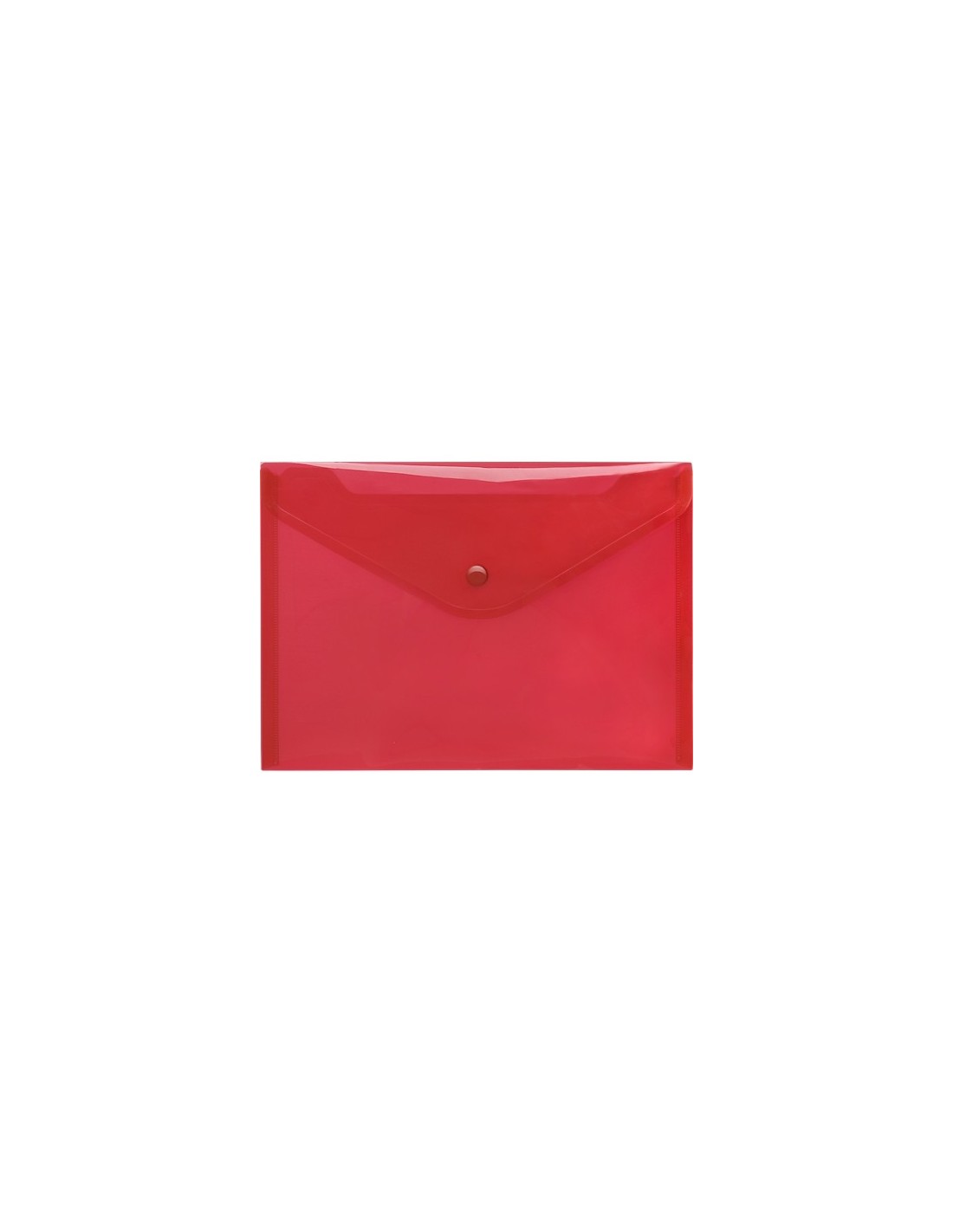 Pochette papier plastique avec bouton DELI A4 Transparent ROUGE