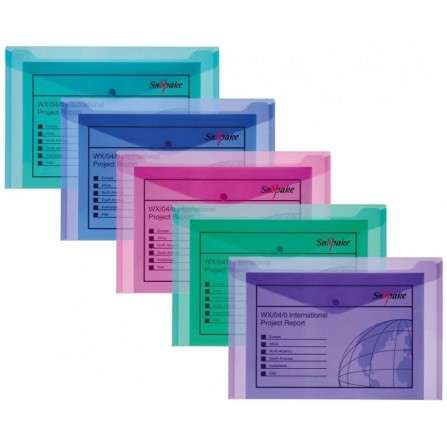 Pochette Plastique avec bouton DELI A4 ELECTRA ASSORTIS - E39640