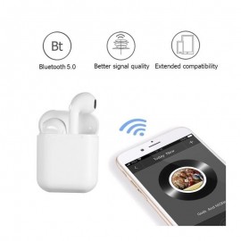 Écouteurs Bluetooth Intra-Auriculaires i9 TWS avec Box Chargeur - Blanc