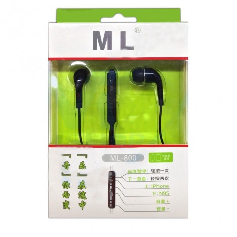 Ecouteur avec microphone ML - Noir ( ML-800)