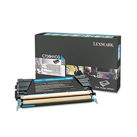 Toner Original Lexmark C736, X736, X738 Cyan (10K) - C736H1CG