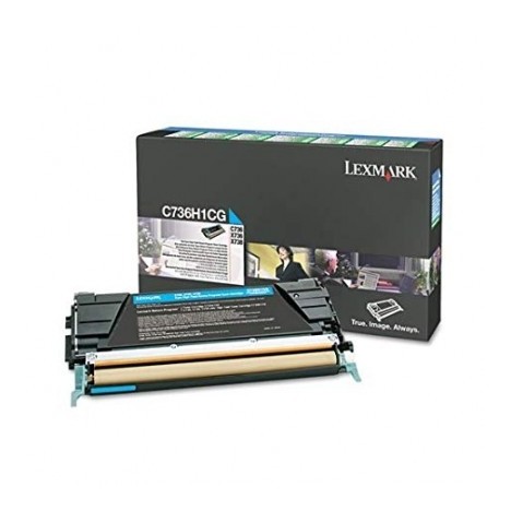 Toner Original Lexmark C736, X736, X738 Cyan (10K) - C736H1CG