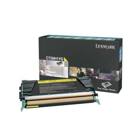 Toner Original Lexmark C736, X736, X738 Yellow (10K) - C736H1YG