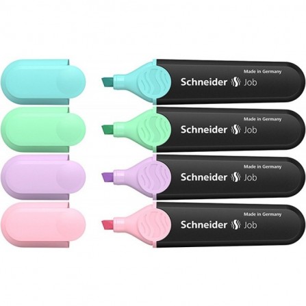 POCH/4 SURLIGNEURS FLUO JOB COULEUR PASTEL