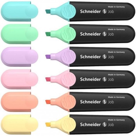 POCHETTE DE 6 SURLIGNEURS SCHNEIDER FLUO JOB 150 ASSORTIES